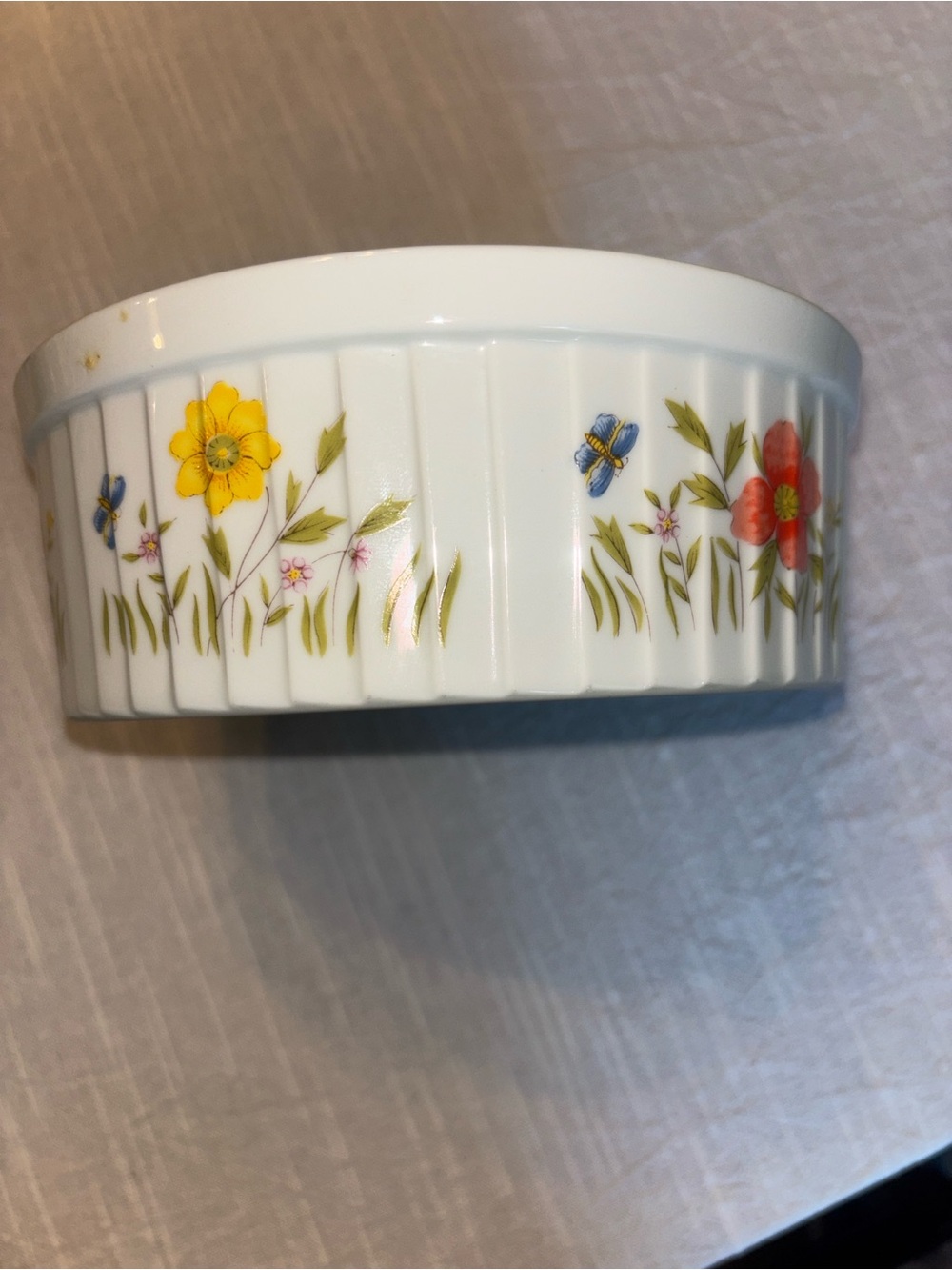 Country Flowers by Andrea White with Yellow & Coral Flowers Vintage Cookware